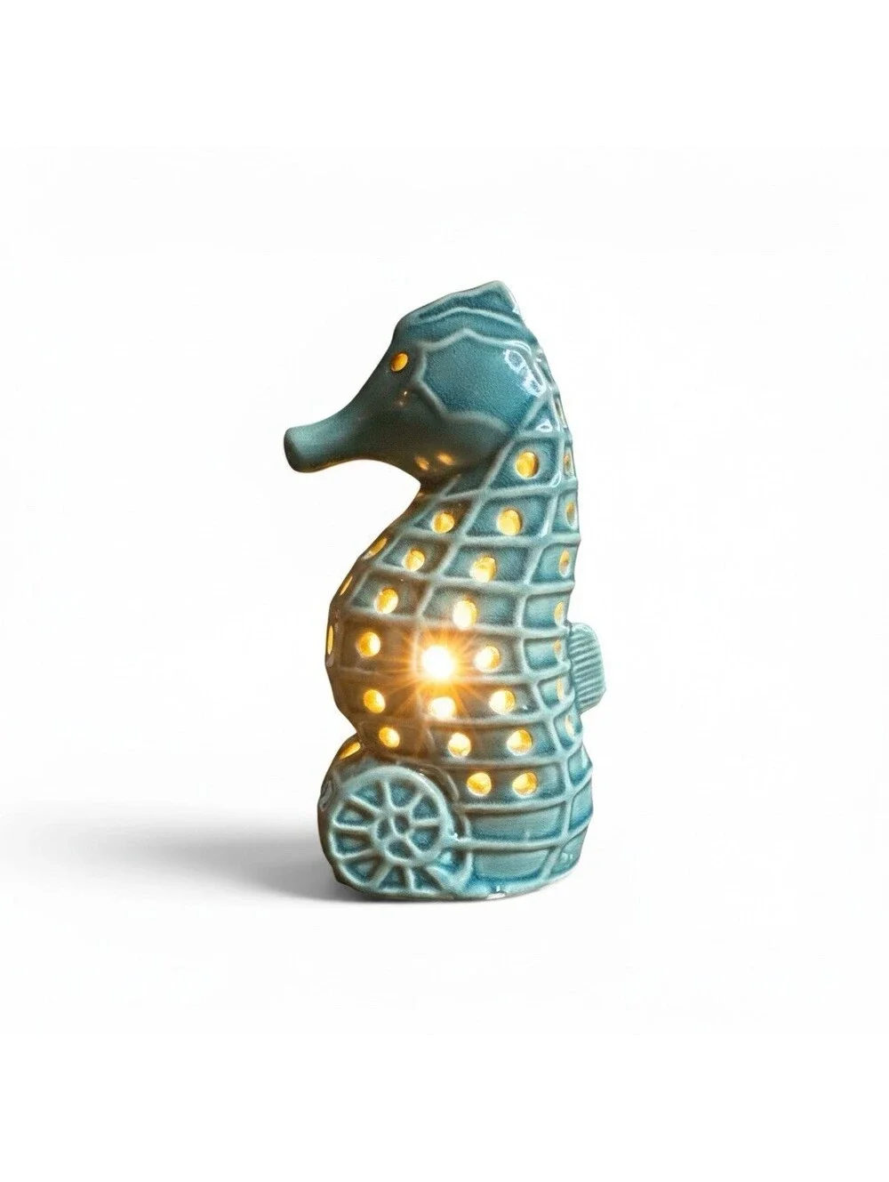Vintage Ceramic Seahorse Night Light